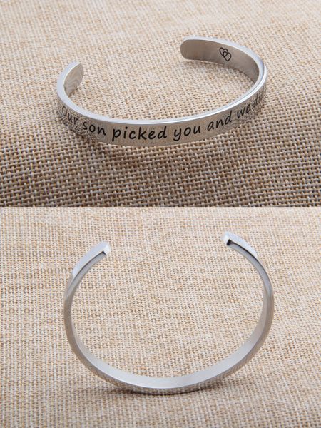 Daughter in Law Bangle Bracelet Wishes Gift Our Son Picked You and We Did Too- Perfect Gift for Daughter in Laws - Gift For Bridal Shower Or Birthday