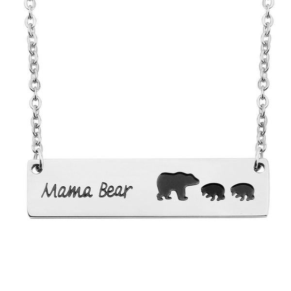 Honey Family Mama Bear Bar Necklace Gifts for Family