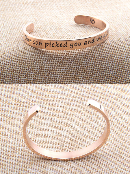 Daughter in Law Bangle Bracelet Wishes Gift Our Son Picked You and We Did Too- Perfect Gift for Daughter in Laws - Gift For Bridal Shower Or Birthday