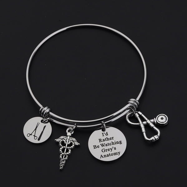 You are My Person Gift Grey’s Anatomy Inspire Gift I’d Rather Be Watching Grey’s Anatomy Bracelet Gift for for Grey's Anatomy Fans