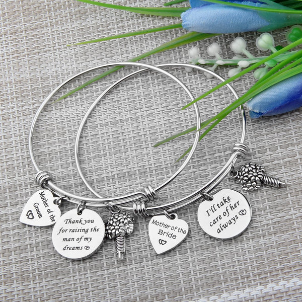Mother of The Bride or Groom Adjustable Bangle Wedding Gifts Mothers Gifts Bangle Bouquet