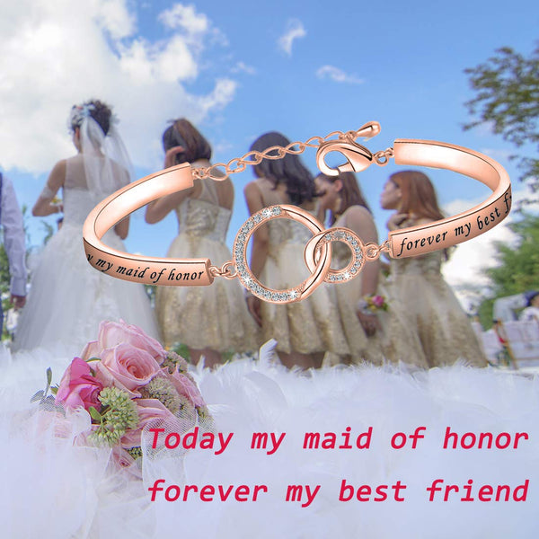 Wedding Jewelry Maid of Honor Gift Today My Maid of Honor Forever My Best Friend Sister Bracelet Wedding Proposal Gift for Bridesmaid Flower Girl