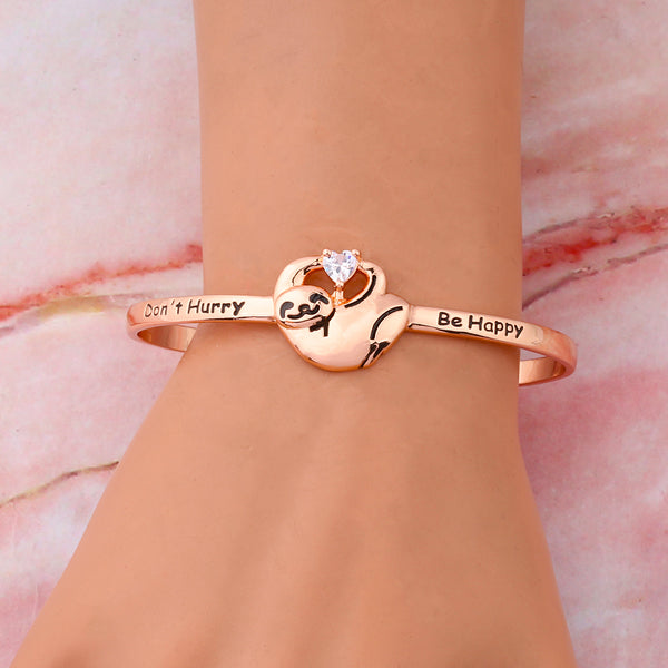 Lazy Sloth Jewelry Gift for Sloth Lovers Don't Hurry Be Happy Bracelet for Women Girls Lazy Sloth Animal Gifts for Mom Aunt Friends