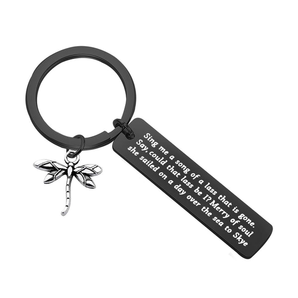 Outlander Theme Song Lyrics Sing Me a Song of a Lass That is Gone Dragonfly Keychain for Outlander Fans