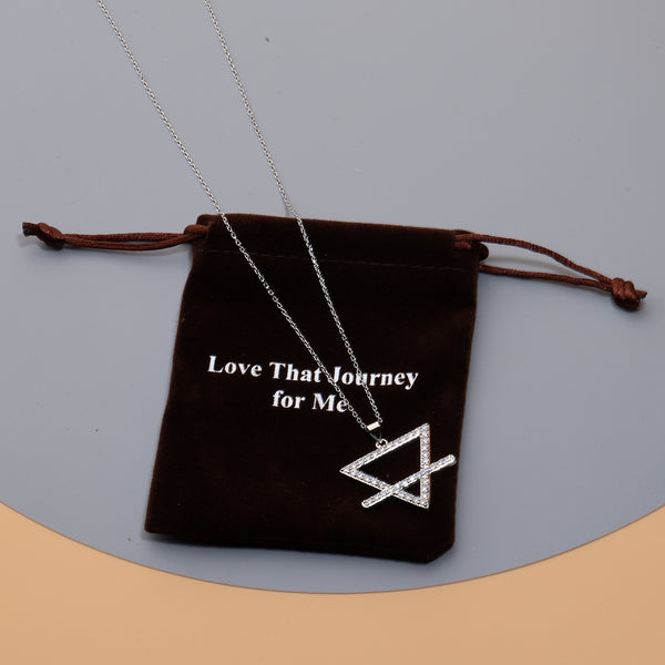 Love That Journey for Me Minimalist Silver Tiny Geometric Symbol Necklace for Women