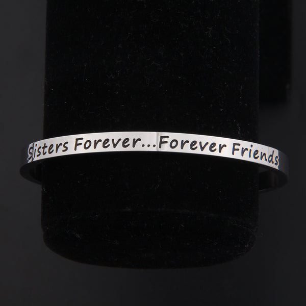 Sisters Forever Cuff Bracelet Forever Friend Bangle Friendship Gift