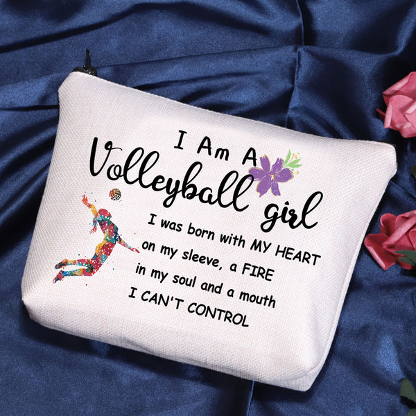 MYOSPARK Sports Lovers Gifts for Women Girls Love Volleyball Best Fun Birthday Gift Volleyball Cosmetic Bags