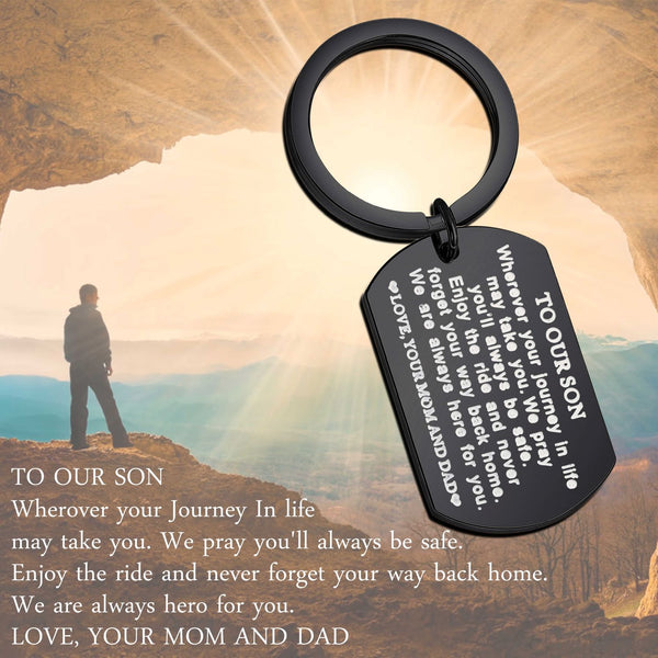 To Our Son Keychain Inspirational Gifts for Son from Mom and Dad Son Graduation Gifts Birthday Gifts