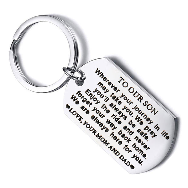 To Our Son Keychain Inspirational Gifts for Son from Mom and Dad Son Graduation Gifts Birthday Gifts