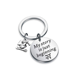 MYOSPARK Graduation Gifts Graduation Jewelry My Story is Just Beginning Keychain Inspirational Graduates Gifts for Him Her