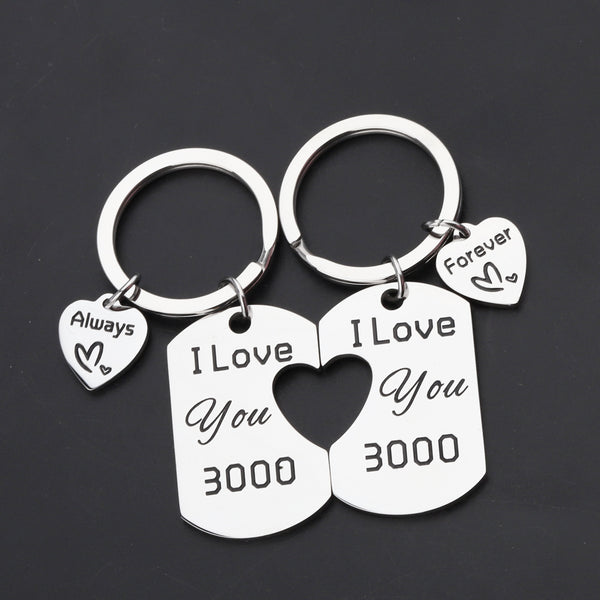 MYOSPARK I Love You 3000 Jewelry Keychain Superhero Inspire Gift Couple Gift Movie Fans Gift For Couples Father