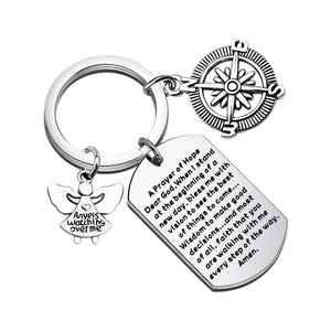 MYOSPARK Guardian Angel Keychain New Driver Gift A Prayer of Hope for Safe Travels Drive Safe Gift Traveller Jewelry