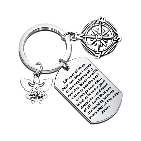 MYOSPARK Guardian Angel Keychain New Driver Gift A Prayer of Hope for Safe Travels Drive Safe Gift Traveller Jewelry