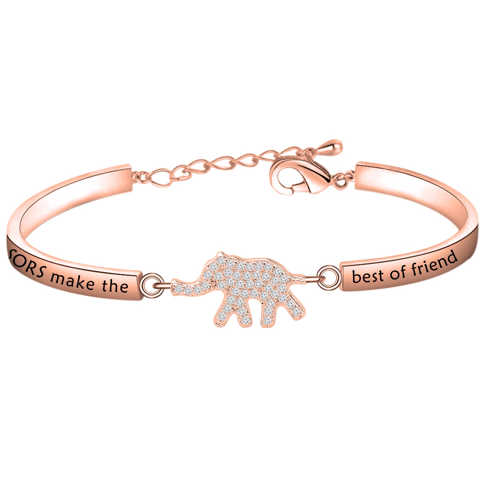 MYOSPARK Sorority Sister Jewelry Sisterhood Elephant Bracelet SORORS Make the Best of Friend Gift for Her Greek Sorority Gift