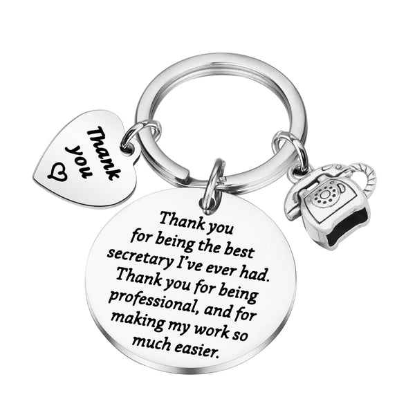 Secretary Gift Secretary Appreciation Gift Office Legal Medical Secretary Gift Secretary Retirement Gift Thank You For Being The Best Secretary I’ve Ever Had Keychain