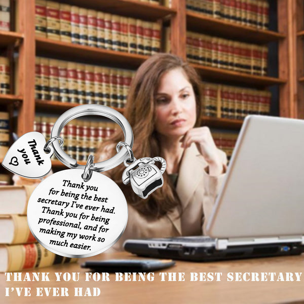 Secretary Gift Secretary Appreciation Gift Office Legal Medical Secretary Gift Secretary Retirement Gift Thank You For Being The Best Secretary I’ve Ever Had Keychain