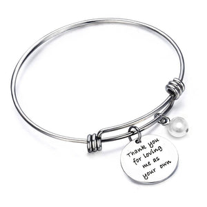Stepmom Gift Mother in Law Gift Thank you For Loving Me as Your Own Bracelet for Women