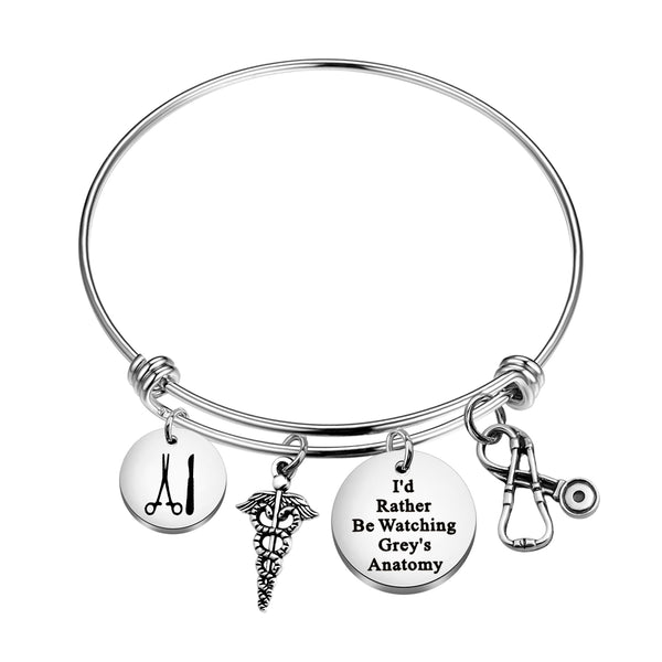 You are My Person Gift Grey’s Anatomy Inspire Gift I’d Rather Be Watching Grey’s Anatomy Bracelet Gift for for Grey's Anatomy Fans