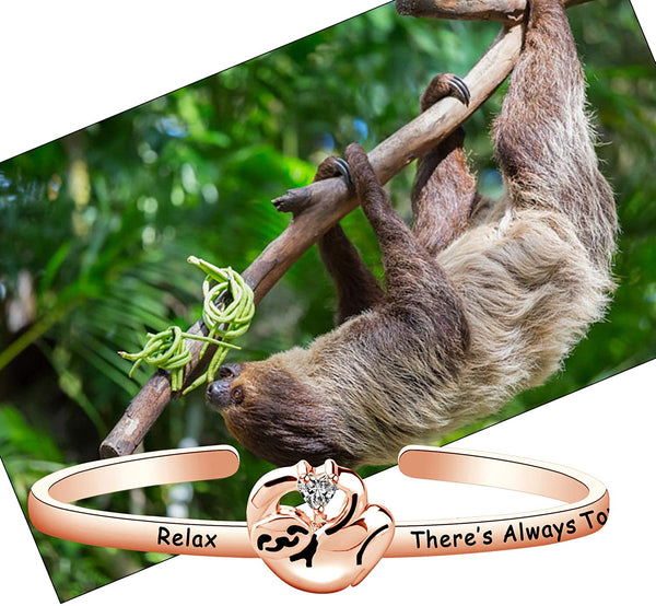 Sloth Charm Bracelet Sloth Gifts Lazy Bracelet Relax There's Always Tomorrow Gifts for Women