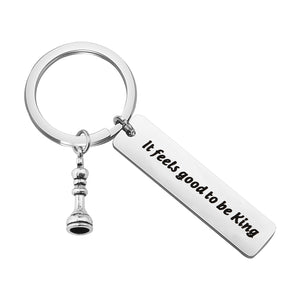 Chess King Queen Keychain Chess Lovers Keychain Gift It Feels Good to be King Keychain Chess Jewelry