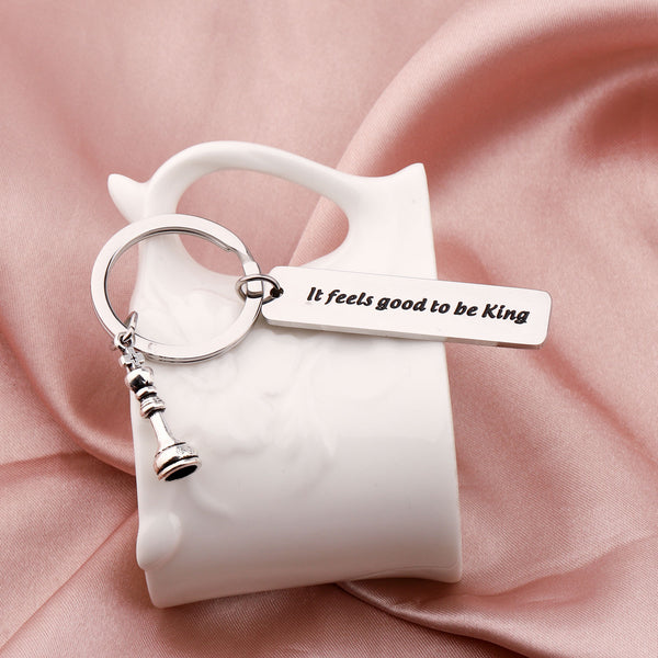 Chess King Queen Keychain Chess Lovers Keychain Gift It Feels Good to be King Keychain Chess Jewelry