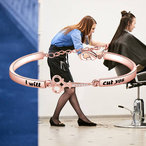 Scissor Bangle Bracelet Hair Stylist Bracelet Hairdresser Gifts for women Teen Girls
