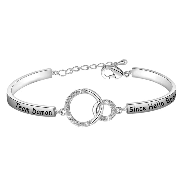 Vampire Diaries Fans Gift Vampire Diaries Inspired Jewelry Team Damon Since Hello Brother Movie Bracelet Keychain for Women Girls