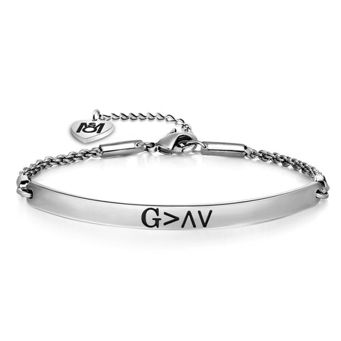 Inspirational God is Greater Than The Highs And Lows Bracelet Religious Gift