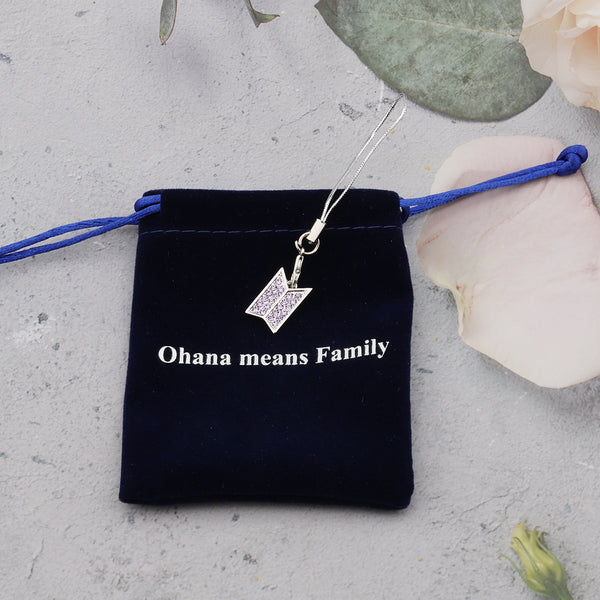 Ohana Means Family Womens Silver Plated Charm