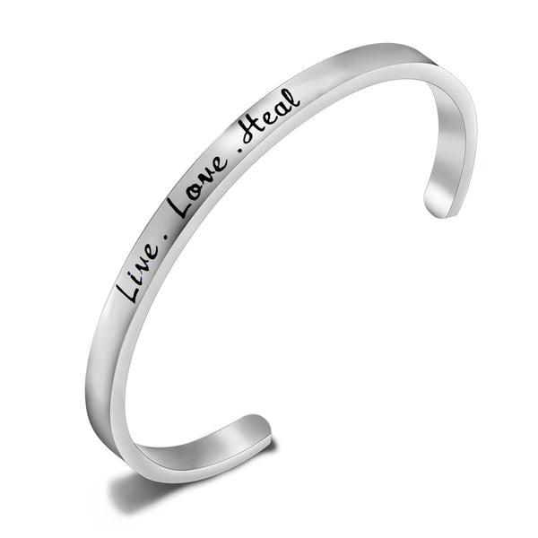 Nurse Gift Live Love Heal Bracelet Cuff Bracelet RN Jewelry Gift for Nursing Graduation student
